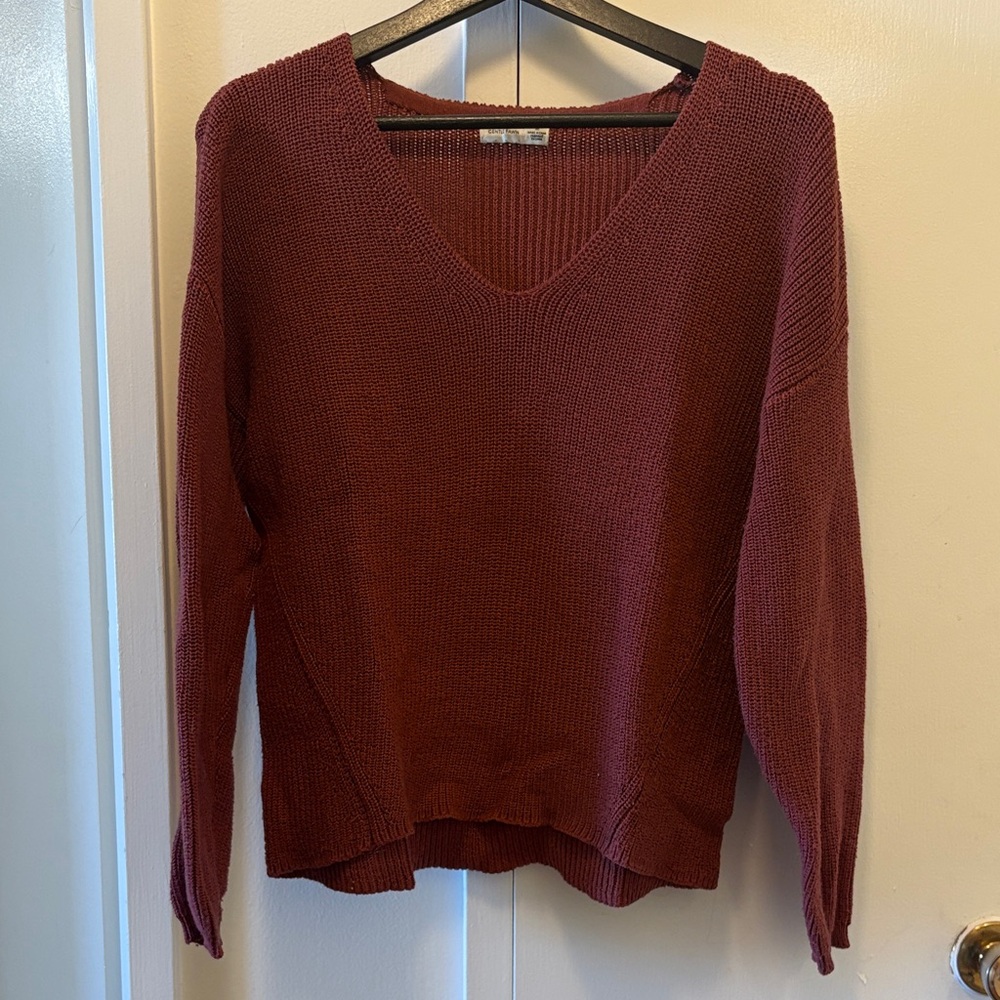 Gentle Fawn Tucker Deep Red V-Neck Sweater